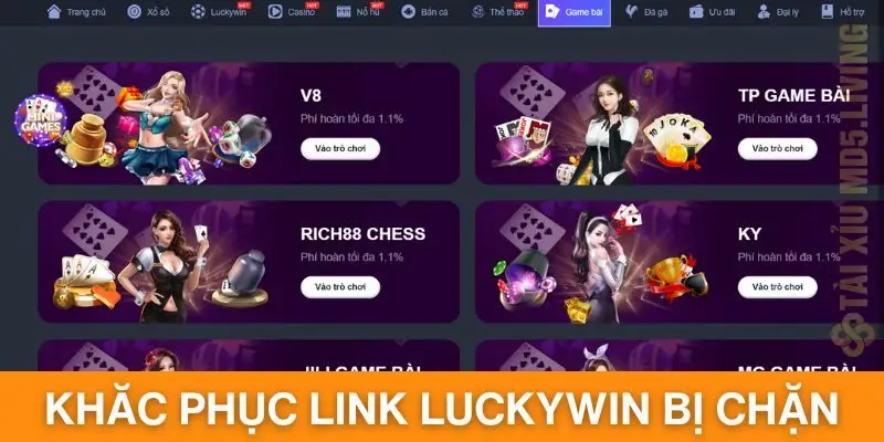 Tải app Luckywin để khắc phục vấn đề link vào nhà cái bị chặn